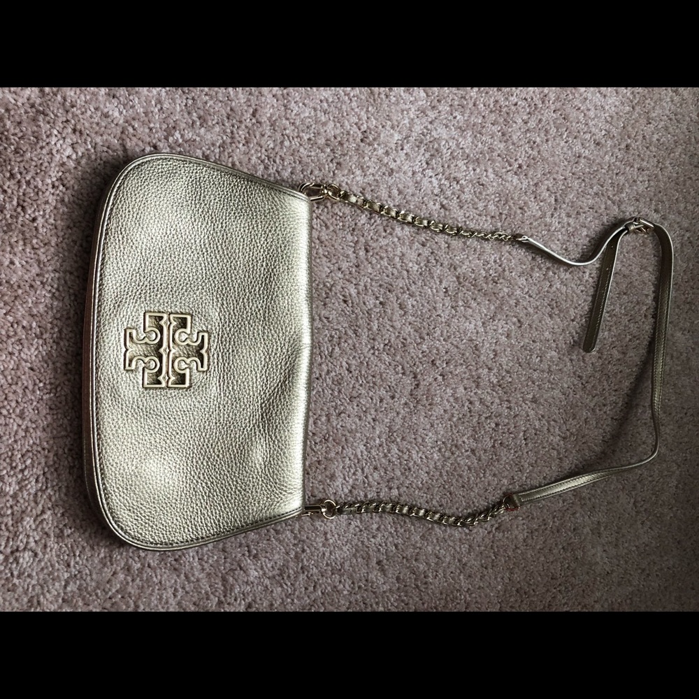 Authentic Tory Burch gold crossbody bag